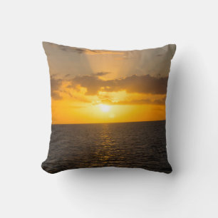 Coussin Coucher de soleil radieux sur l'océan