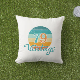 Coussin Coucher de soleil rétro 79 Vintage en détresse