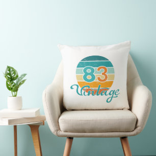 Coussin Coucher de soleil rétro 83 Vintage en détresse