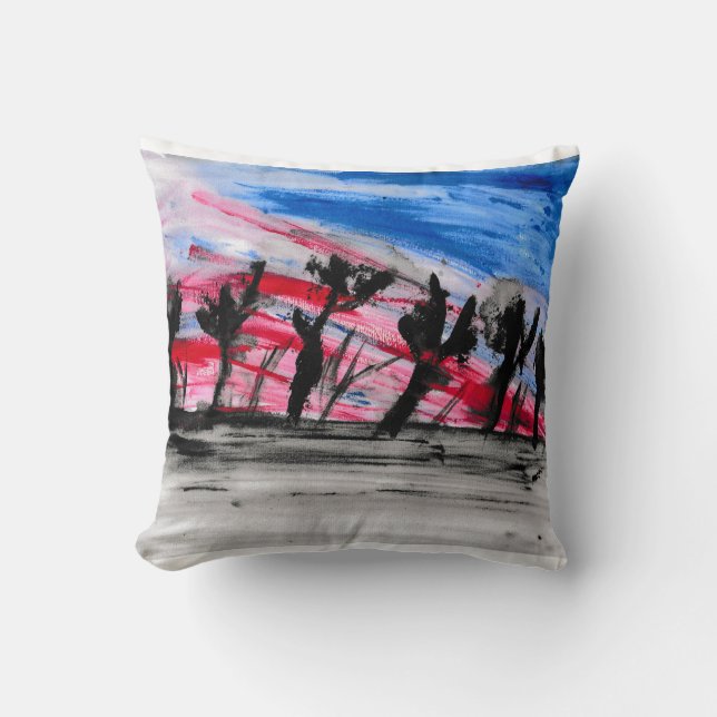 Coussin Coucher de soleil rouge (Recto)
