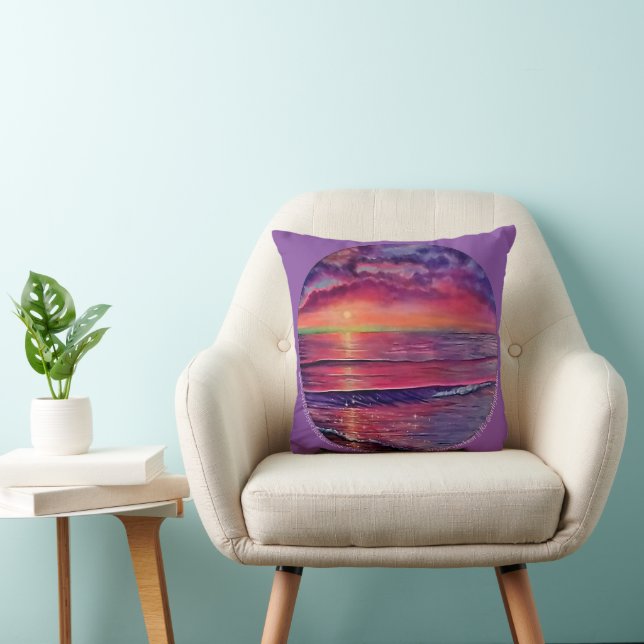 Coussin Coucher de soleil rouge Coucher de la mer Coucher  (Chaise)
