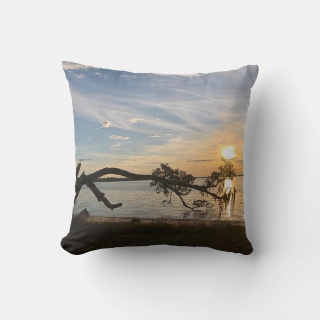 Coussin Coucher de soleil sur East Bay (Recto)