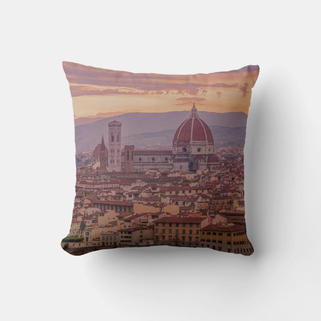 Coussin Coucher de soleil sur Florence, Italie (Recto)