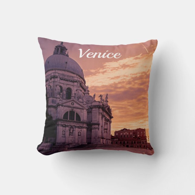 Coussin Coucher de soleil sur la basilique de Venise (Recto)