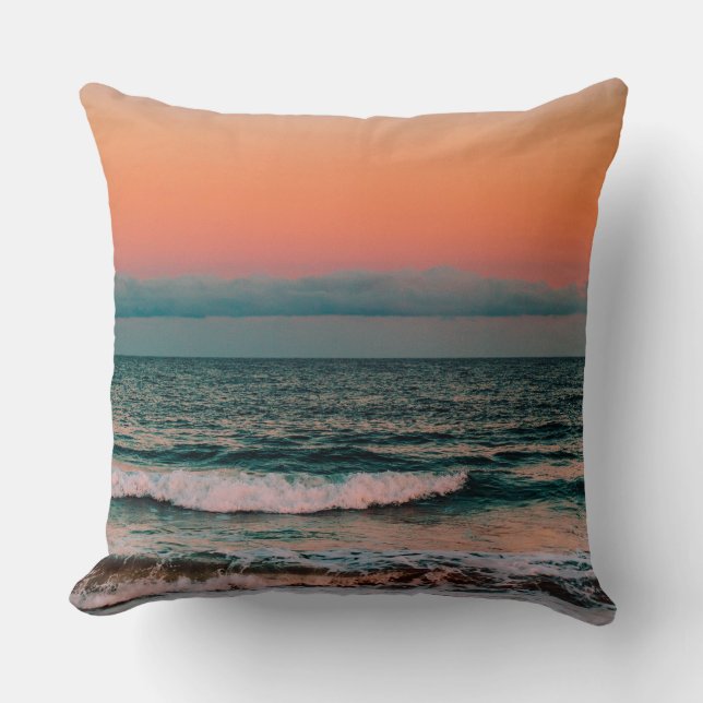 Coussin coucher de soleil sur la mer (Recto)