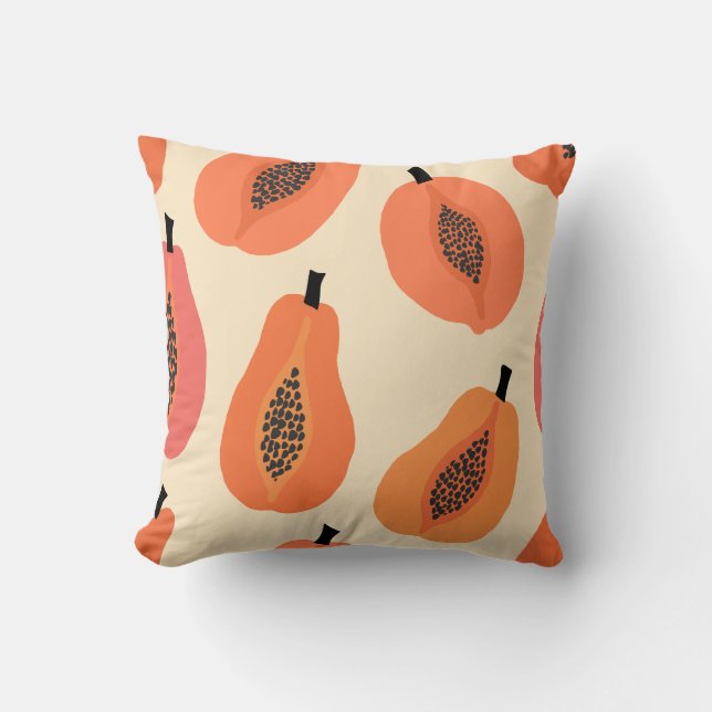 Coussin Coucher de soleil sur la papaye Héros & fleur de g (Recto)