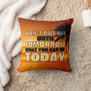 Coussin Coucher de soleil sur la plage de Palm expressio