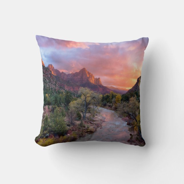 Coussin Coucher de soleil sur le gardien (Recto)