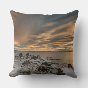 Coussin Coucher de soleil sur le lac Myvatn, Islande