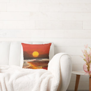 Coussin Coucher de soleil sur le Pacifique, par Gary Polin