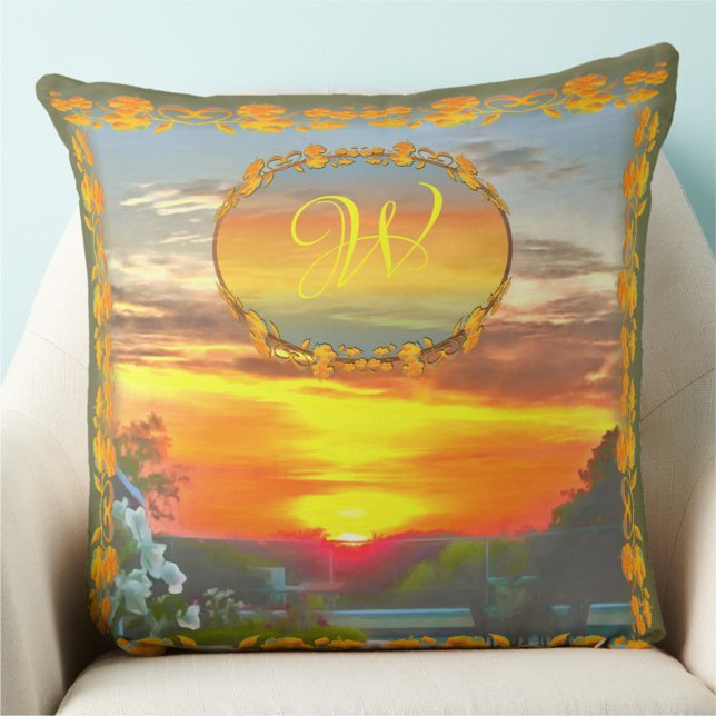 Coussin Coucher de soleil sur le toit 2295 (Créateur téléchargé)