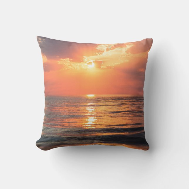 Coussin coucher de soleil sur l'eau (Recto)
