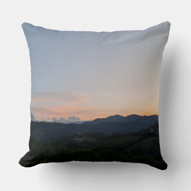 Coussin Coucher de soleil sur les Carpates – Photographie  (Recto)