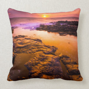 Coussin Coucher de soleil sur les marées, Hawaï