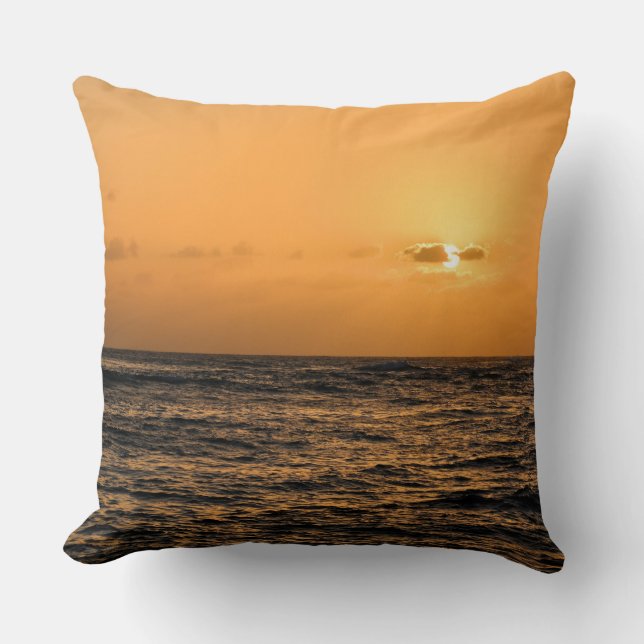 Coussin Coucher de soleil sur l'océan à Hawaii (Recto)