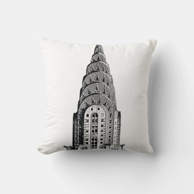 Coussin Coucher de soleil sur New York : Dôme du Chrysler  (Recto)