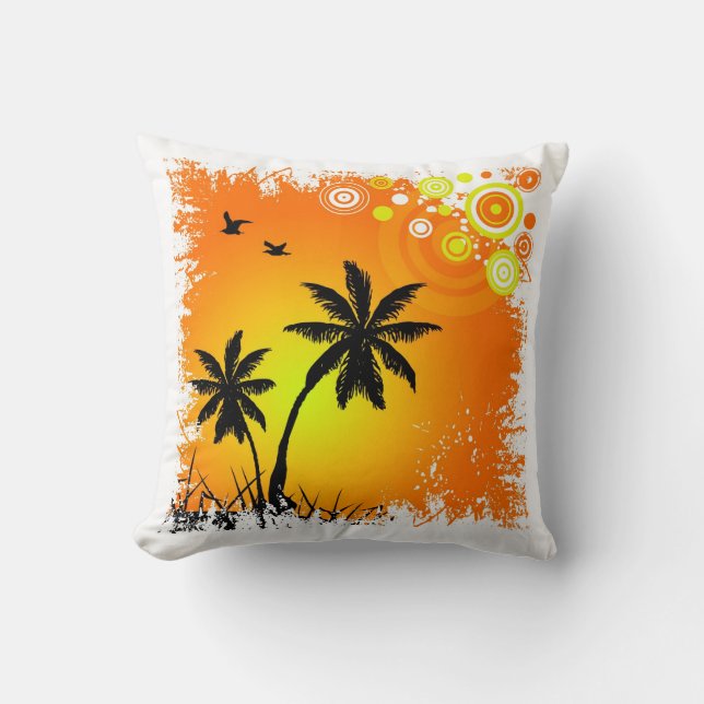 Coussin Coucher de soleil tropical (Recto)