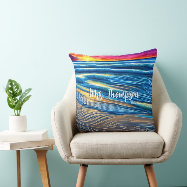 Coussin Coucher de soleil tropical sur l'océan clair (Chaise)