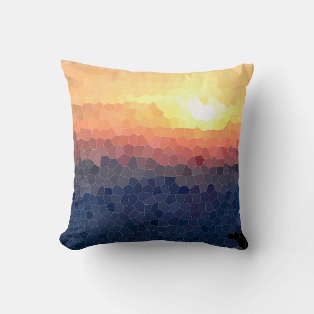 Coussin Coucher de soleil unique en verre (Recto)