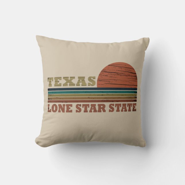 Coussin Coucher de soleil vintage au Texas (Recto)