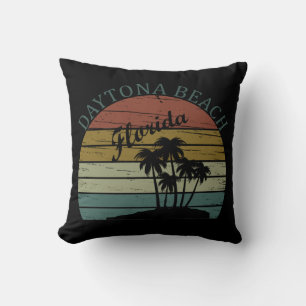 Coussin Coucher de soleil vintage été Daytona Beach Florid