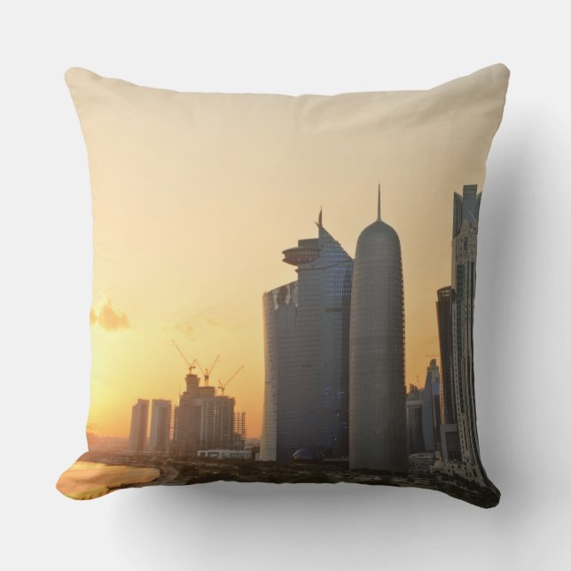 Coussin Coucher du soleil au-dessus de Doha, carreau du (Recto)
