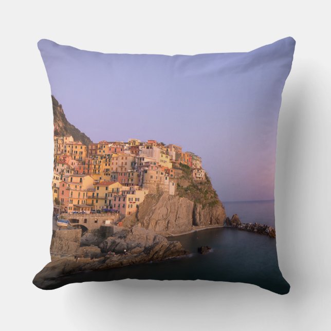 Coussin Coucher du soleil au-dessus de village de Manarola (Recto)