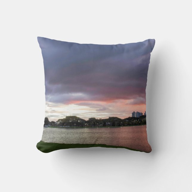 Coussin Coucher du soleil au-dessus du parc (Recto)