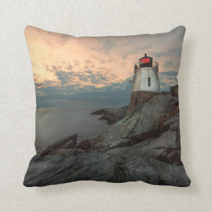 Coussin Coucher du soleil au phare de colline de château