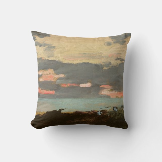 Coussin Coucher du soleil, baie de Saco (Recto)