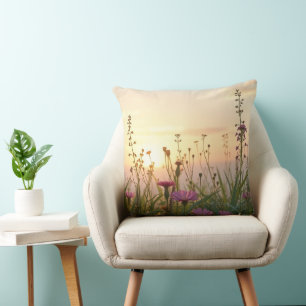 Coussin coucher du soleil du printemps.