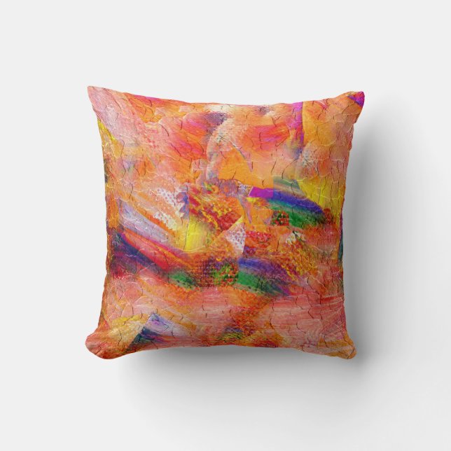 Coussin Coucher du soleil infini de peinture abstraite (Recto)