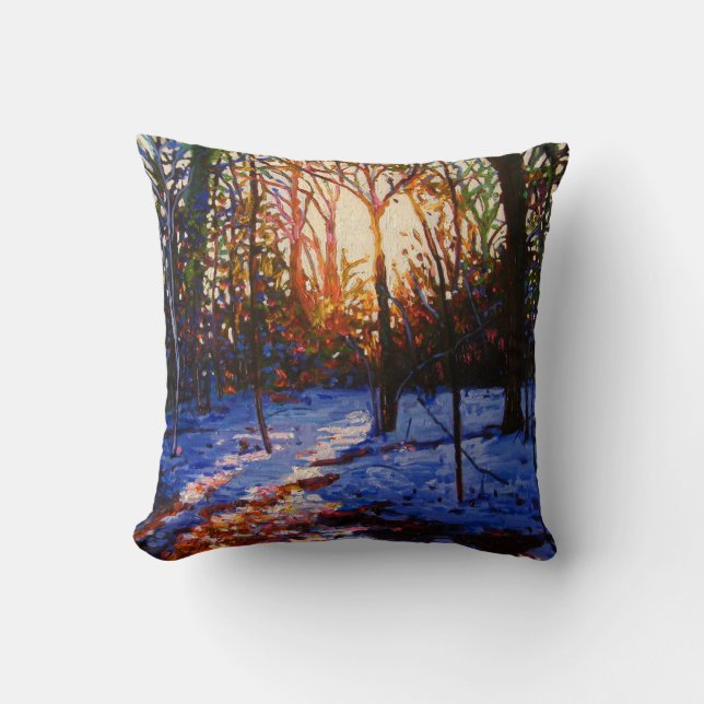 Coussin Coucher du soleil sur la neige 2010 (Recto)