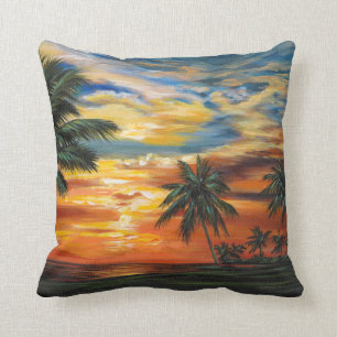 Coussin Coucher du soleil tropical renversant