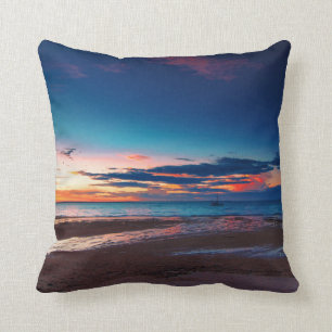 Coussin Coucher du soleil tropical spectaculaire de plage