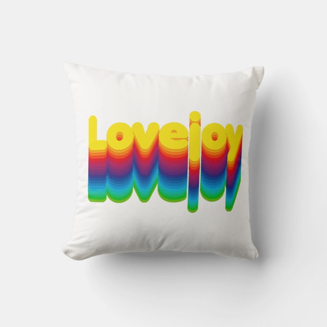 Coussin Couches arc-en-ciel Lovejoy Nom Étiquette (Recto)