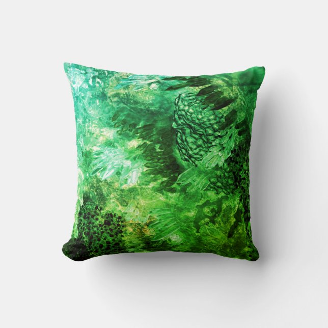 Coussin Couches de cristaux verts (Recto)