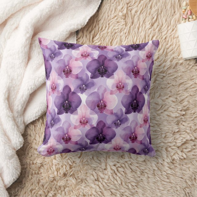 Coussin Couches de dégradé d'orchidées violettes (Couverture)