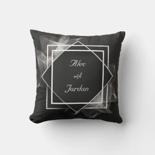Coussin Couches de maille fumées Élégant Mariage noir