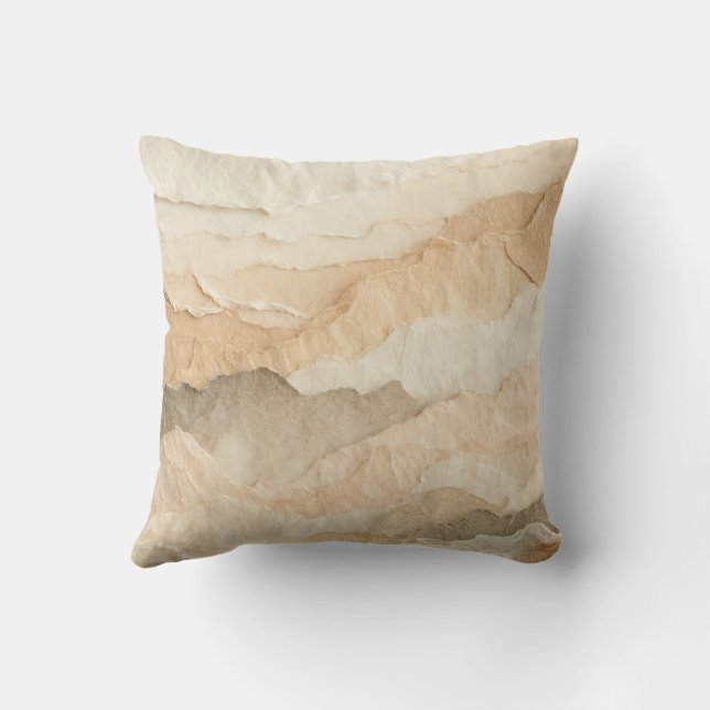 Coussin Couches déchirées texturées organiques naturelles (Verso)