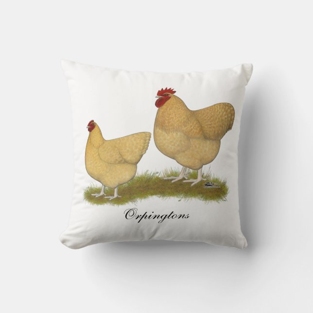 Coussin Coucou de citron d'Orpingtons (Recto)