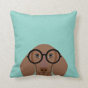 Coussin Coude Doxie avec lunettes de mode Hipster - Daschu