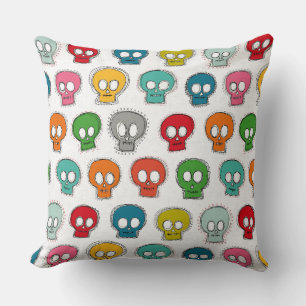 Coussin coudre crâne blanc