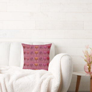 Coussin couette design rose et coeur