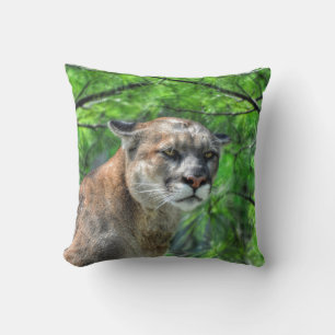 Coussin Cougar Mountain Lion & Summer Pines Image de la fa