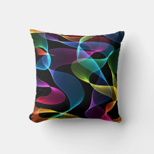 Coussin Couleur Abstraite arc-en-ciel funky