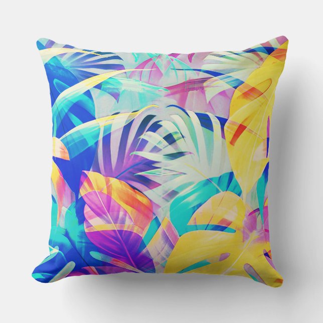 Coussin Couleur Abstraite florale moderne Pastel (Recto)