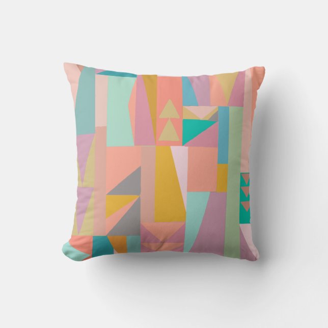 Coussin Couleur agréable Couleur moderne Formes géométriqu (Recto)