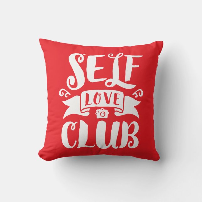 Coussin Couleur Arrière - plan personnalisé Self Love Club (Recto)