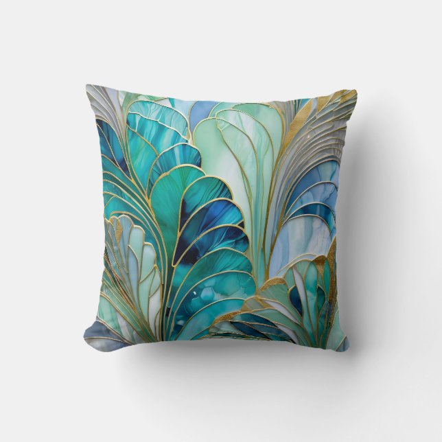 Coussin Couleur Art Déco Carré Jeu d'oreiller (Recto)